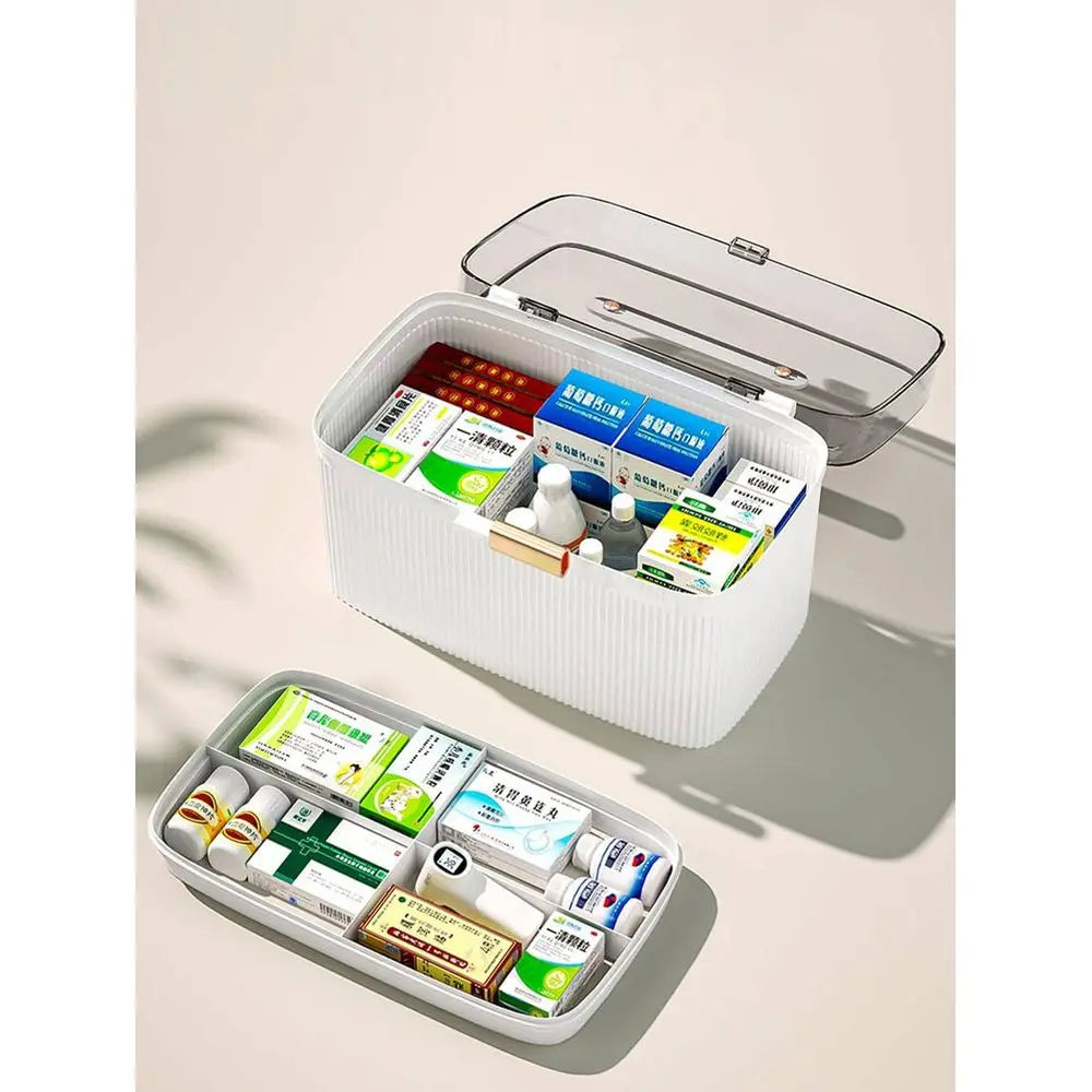 Portable Household Medical Box, Medicine Storage Organizer For Family Emergency And First Aid Kit
