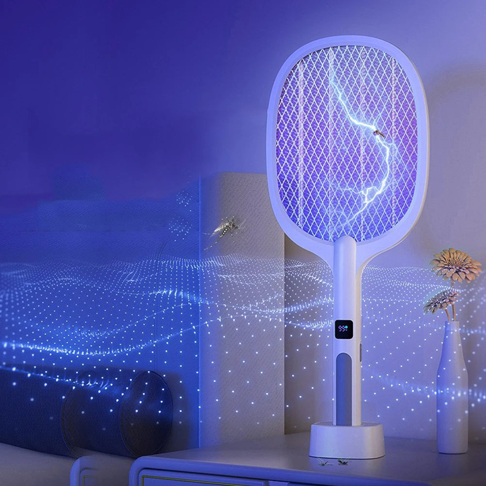 Electric Fly Swatter Mosquito Zapper Lamp Rechargeable 1200mAh
