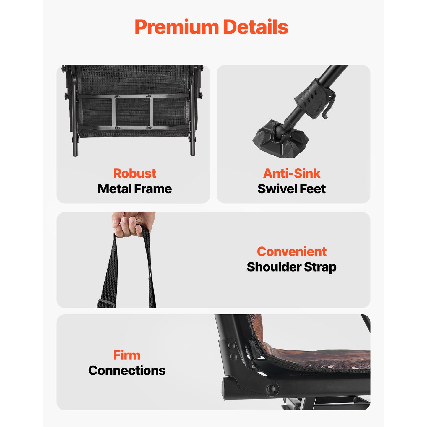 360 Degree Silent Swivel Blind Hunting Chair For Camping