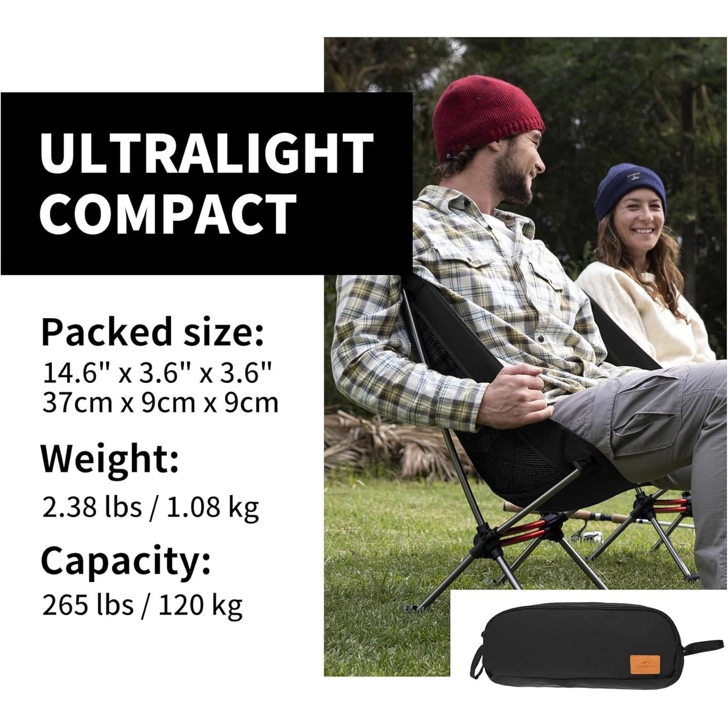 Naturehike Ultralight Folding Camping Chair Aluminum Frame