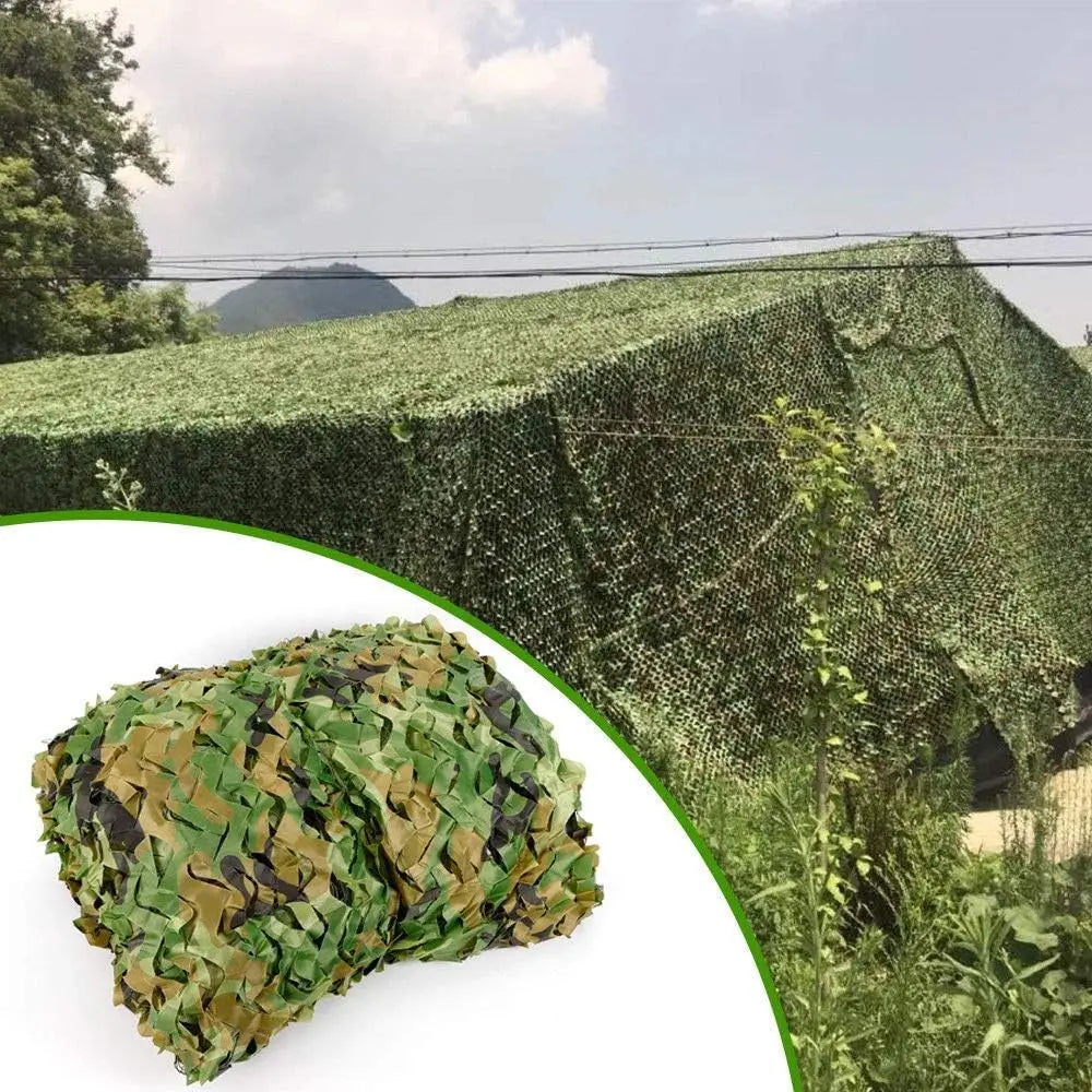 48㎡ Double-Layer Camo Net - 8x6m Sunshade Mesh Camouflage Netting for Military/Camping/Hunting/Outdoor CS Games