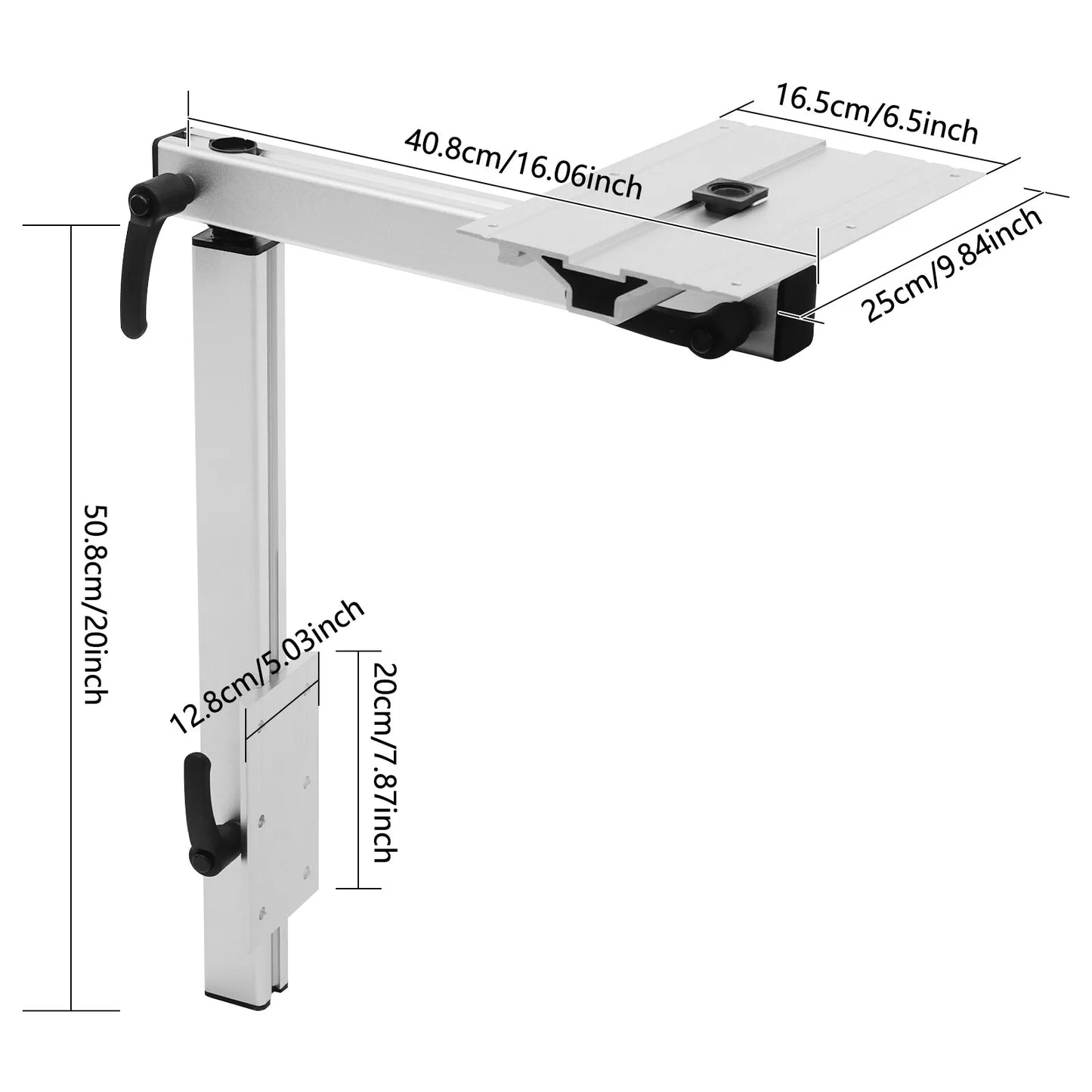 Adjustable RV Table Leg 360° Swivel Aluminum Alloy Space Saving for RV Yachts 110lbs Load