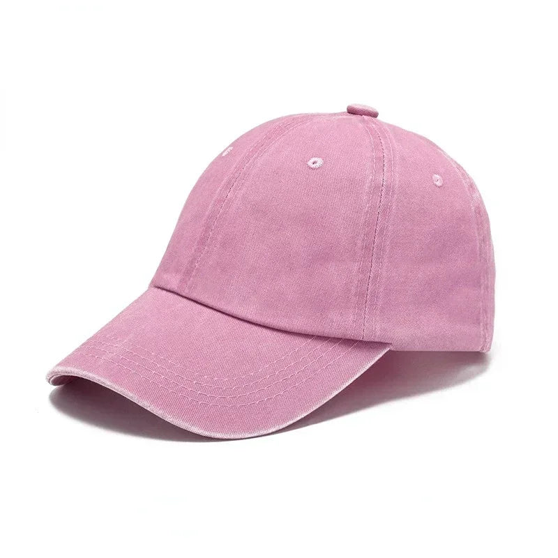 Arthmix Solid Washed Denim Baseball Cap Unisex Cotton Sunshade Hat