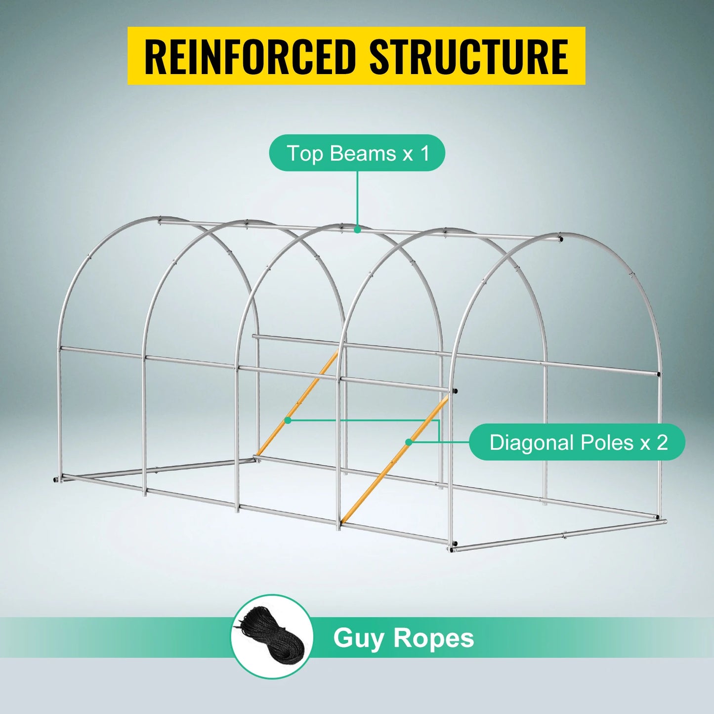 VEVOR Walk-In Tunnel Greenhouse With Galvanized Frame Waterproof Cover