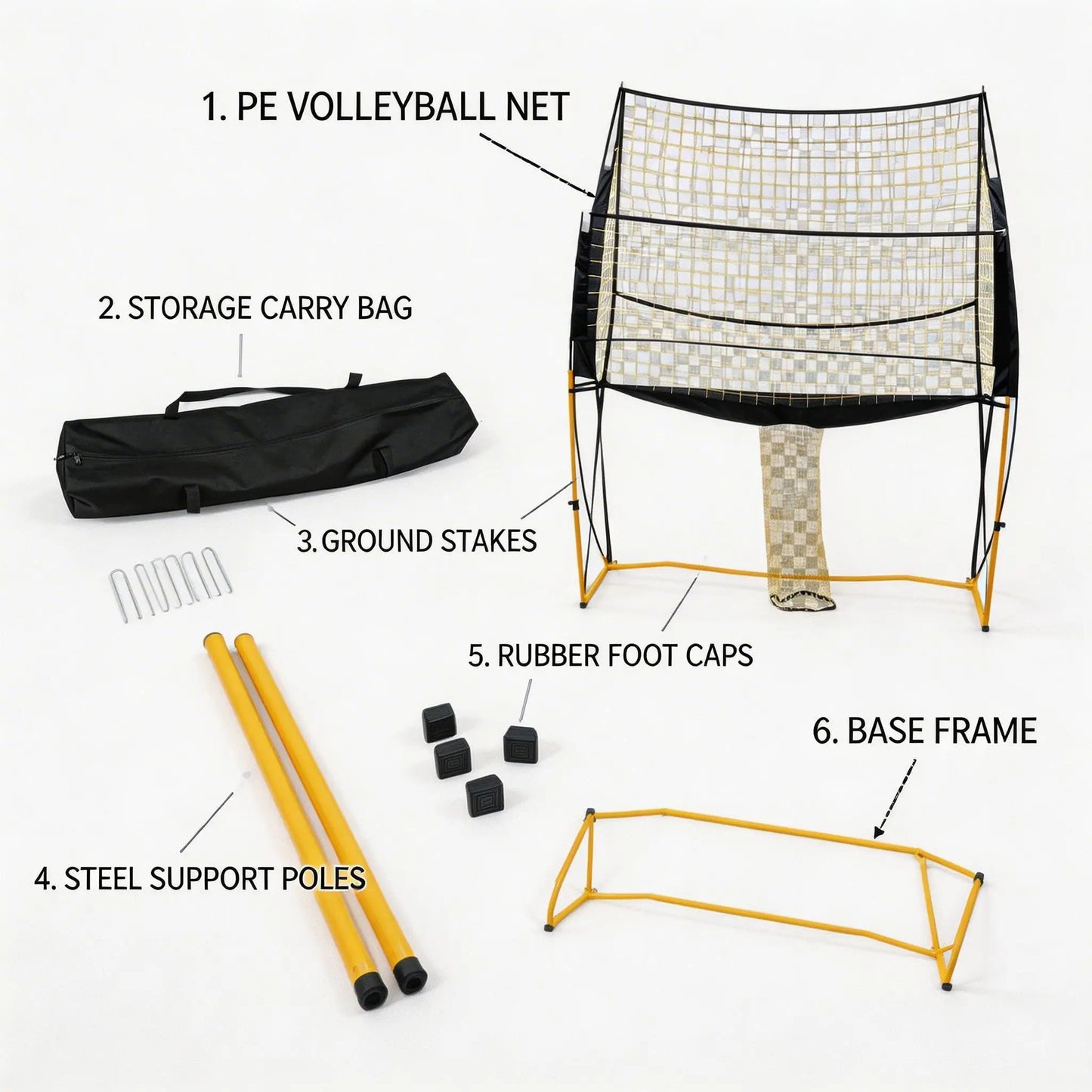 Adjustable Volleyball Training Net System Sturdy Portable Easy Setup Equipment For Indoor Outdoor Skill Practice Improve Serving Spiking And Blocking Adjustable Heights For All Levels