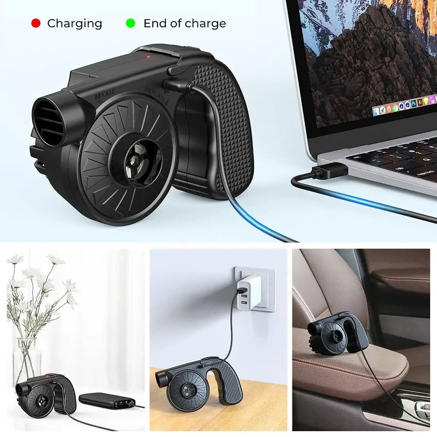 Rechargeable Electric Air Mattress Pump With QuickFill Inflator