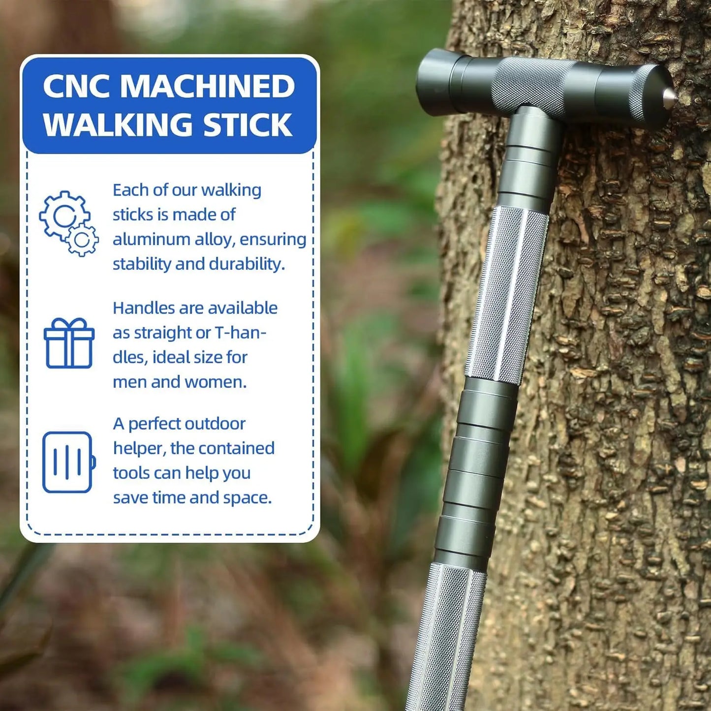 YTYIN G2 Tactical Hiking Stick With Adjustable Aluminum Trekking Poles