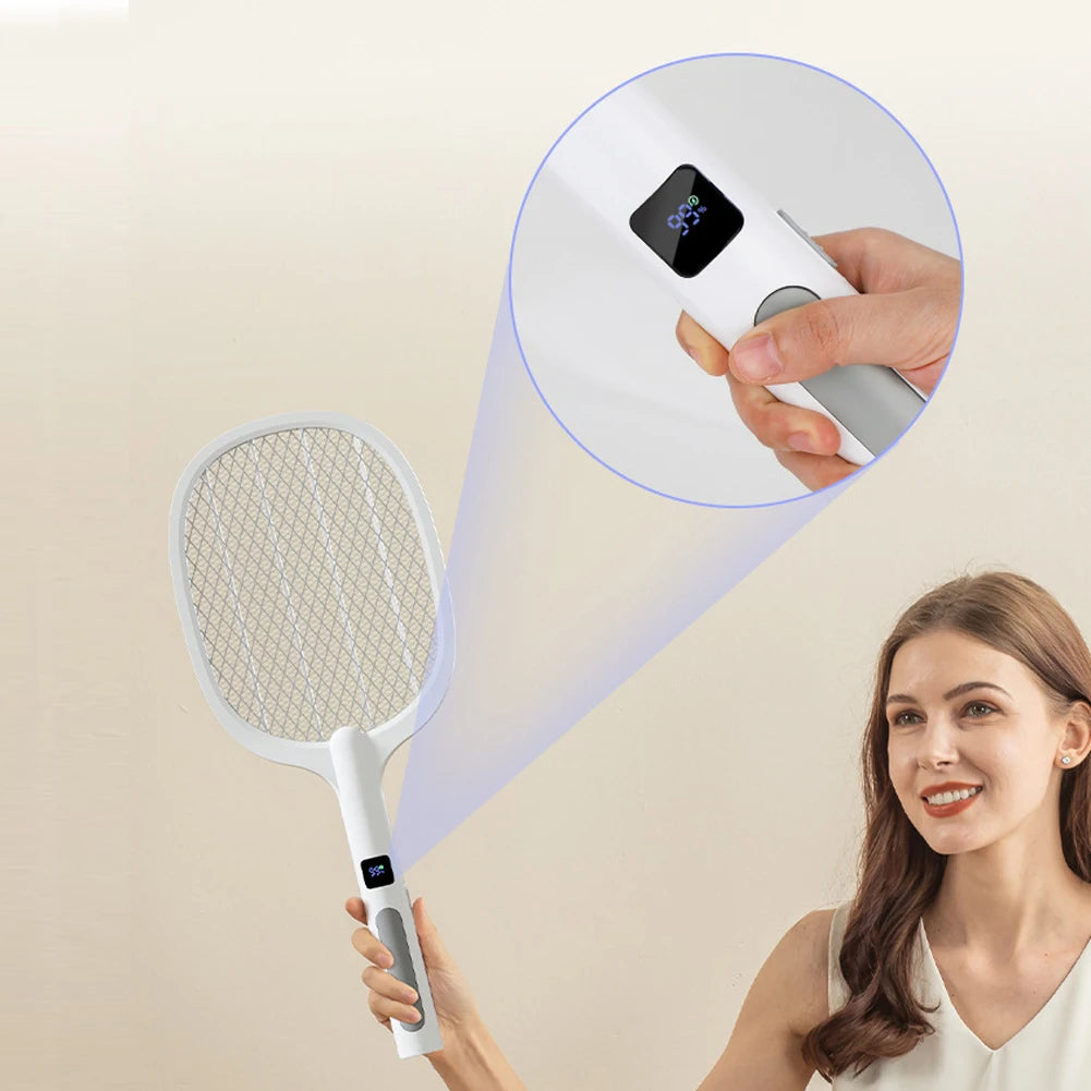 Electric Fly Swatter Mosquito Zapper Lamp Rechargeable 1200mAh