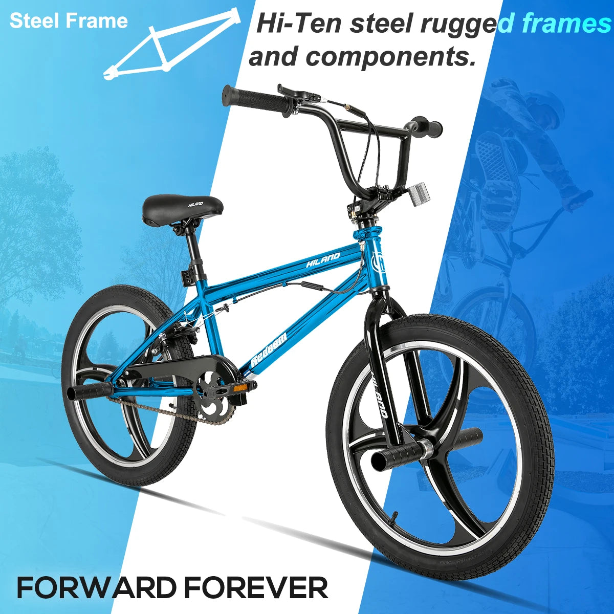 Hiland Kids BMX Bicycle Featuring Sturdy Steel Construction