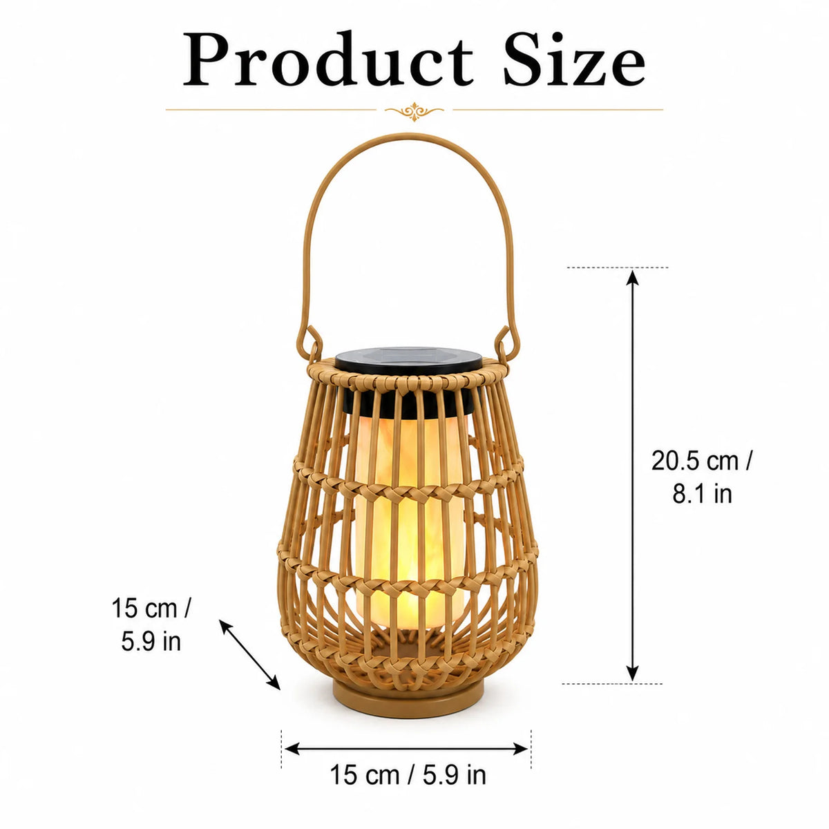 Solar Lanterns Outdoor Handwoven Waterproof Hanging Lights for Garden Patio