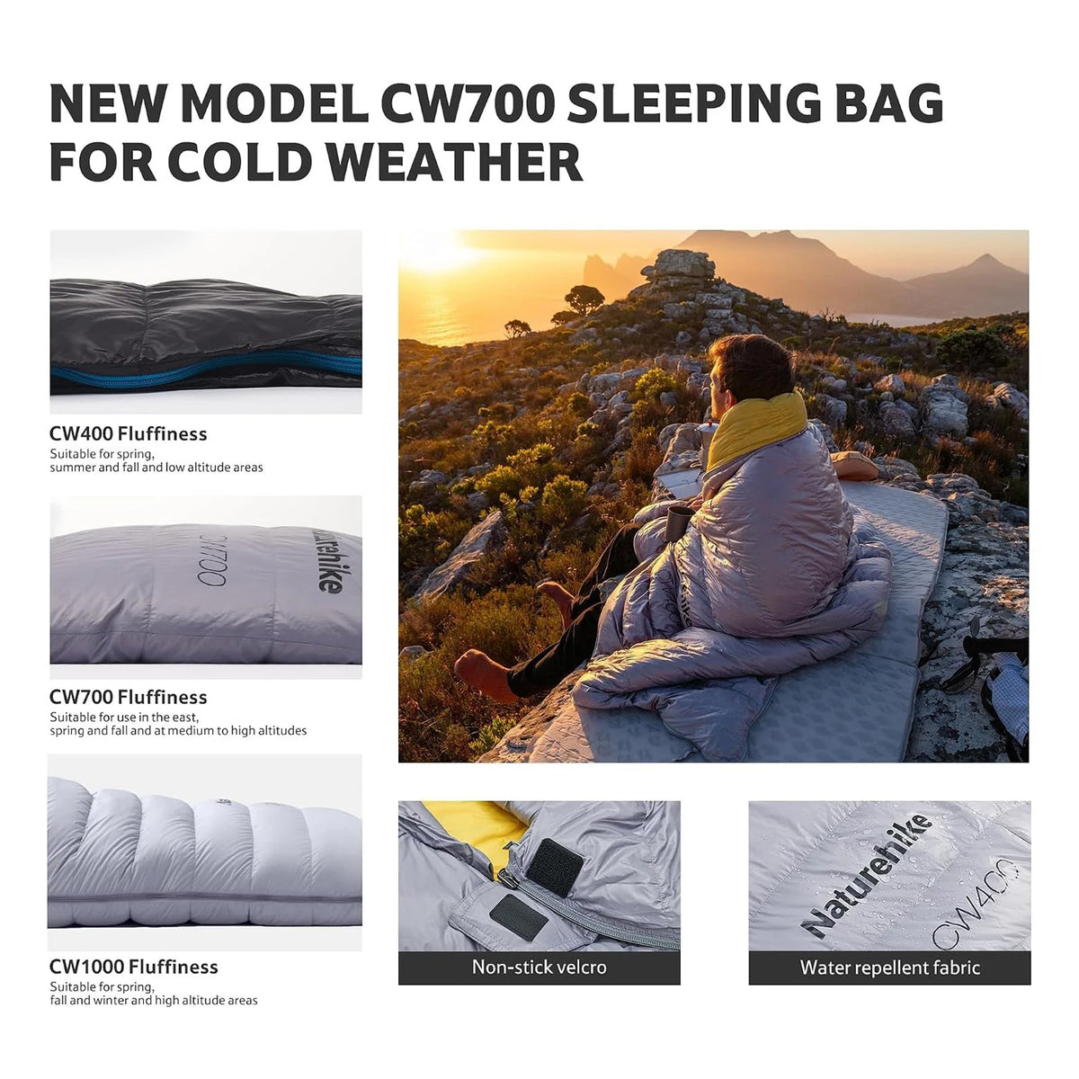 Naturehike Ultralight 650FP Duck Down Sleeping Bag For Hiking Travel