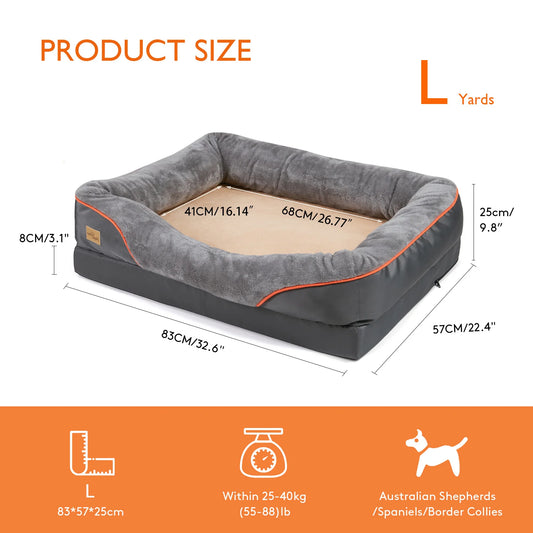 Bingopaw Soft Dog Bed With Removable Washable Fleece Cover