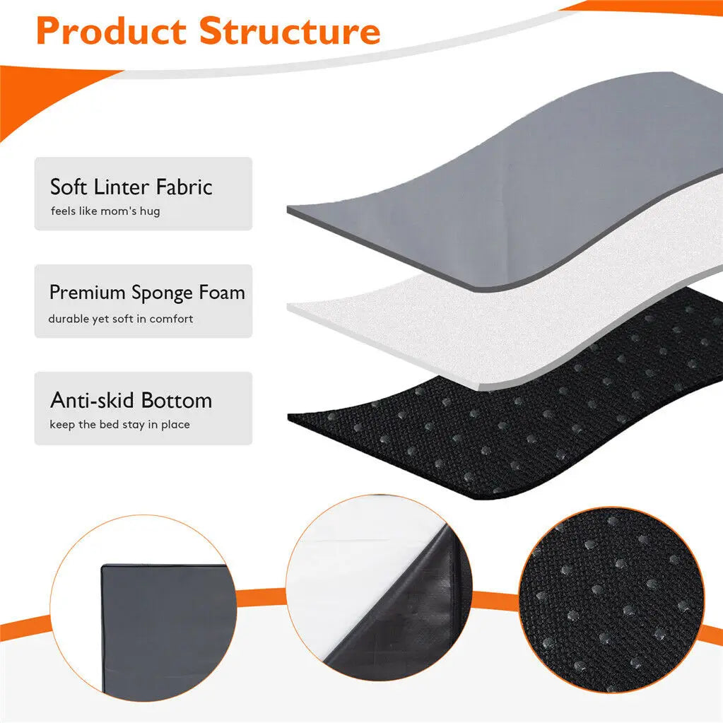 Dog Memory Foam Orthopedic Bed With Washable Waterproof Cover