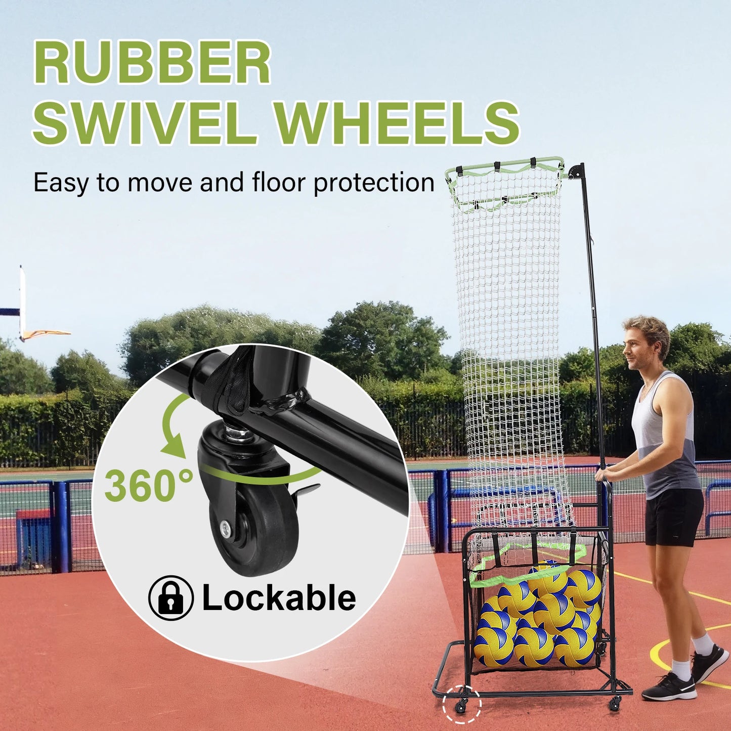 Volleyball Setting Trainer Volleyball Equipment Adjustable Height Angle Practice Volleyball Net for Indoor and Outdoor Practice