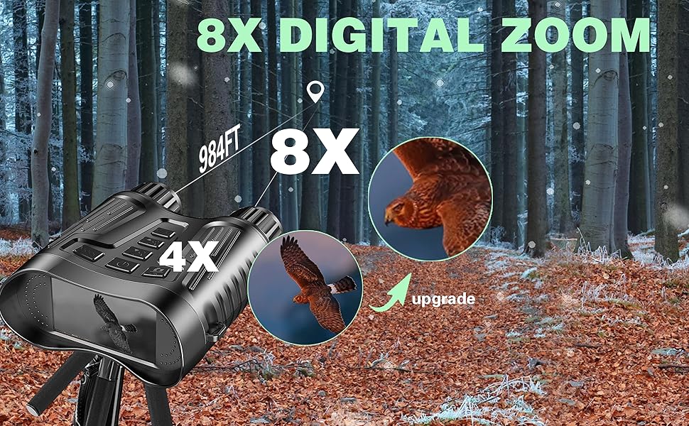 DIYIMIN Night Vision Binoculars 8x Digital Zoom IR Illuminator