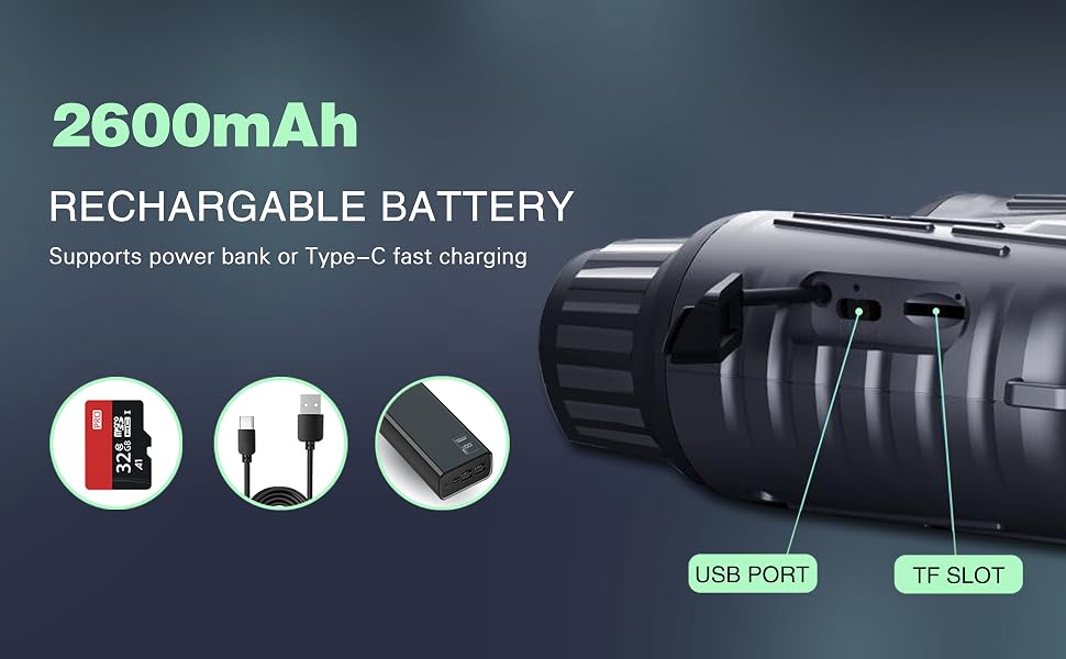 DIYIMIN Night Vision Binoculars 8x Digital Zoom IR Illuminator