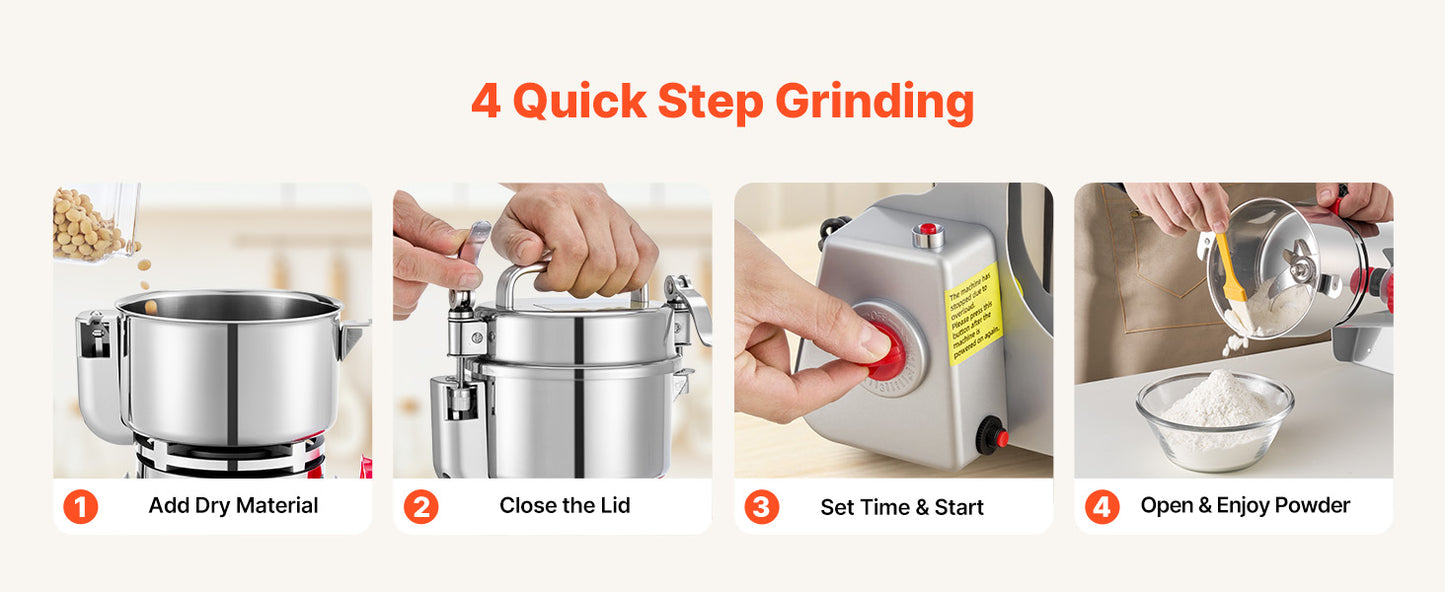 SucceBuy Electric Grain Mill Grinder High Speed 28000 32000 RPM