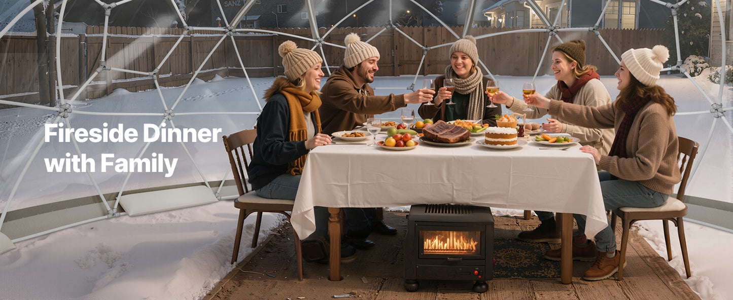 SucceBuy Garden Dome Tent Weatherproof Geodesic Dome Greenhouse with Window PVC Igloo Tents for Backyard Patios Camping Party
