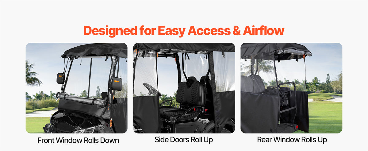 SucceBuy Golf Cart Cover Waterproof Full Enclosure Fits Four Seaters