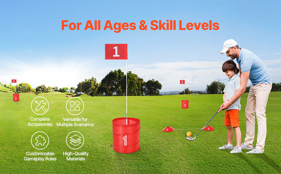 SucceBuy Backyard Golf Game Set With Bucket Practice Chipping