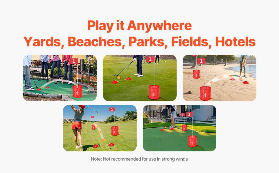 SucceBuy Backyard Golf Game Set With Bucket Practice Chipping