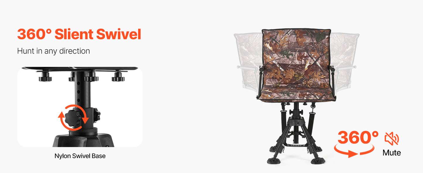 360 Degree Silent Swivel Blind Hunting Chair For Camping
