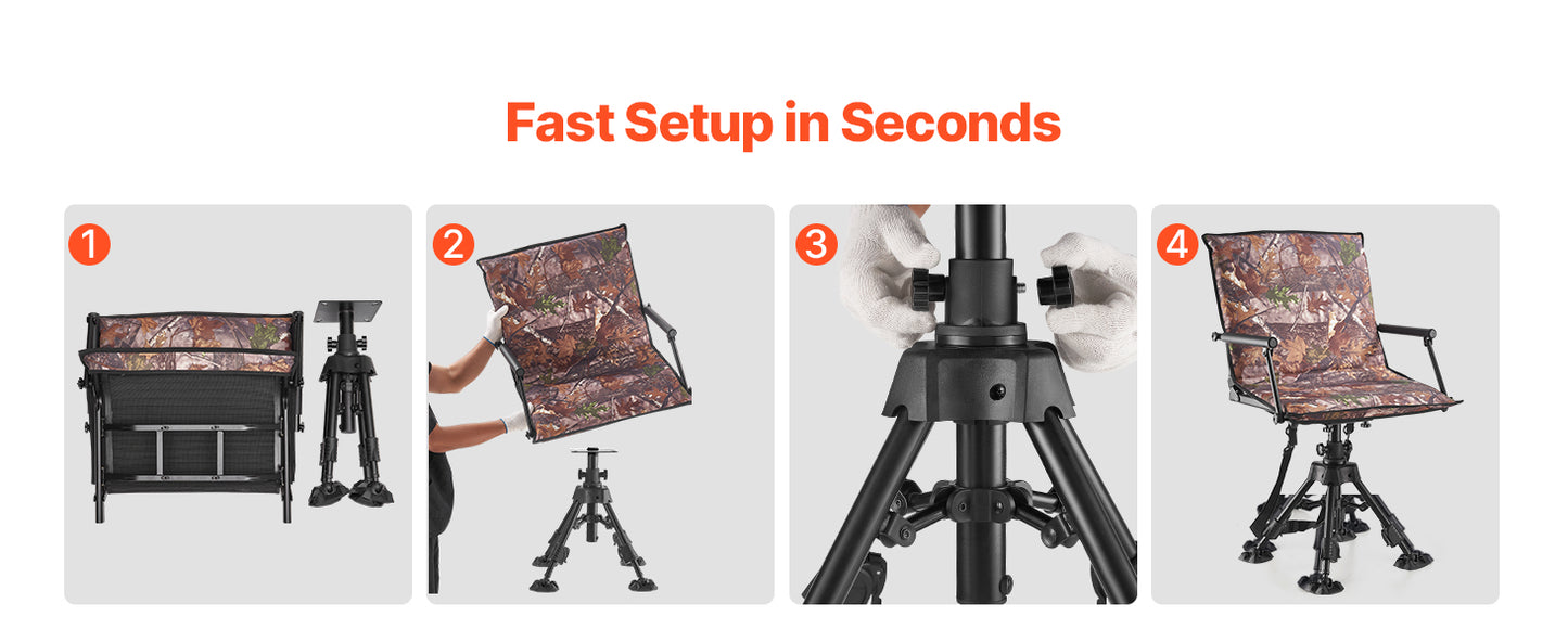 360 Degree Silent Swivel Blind Hunting Chair For Camping