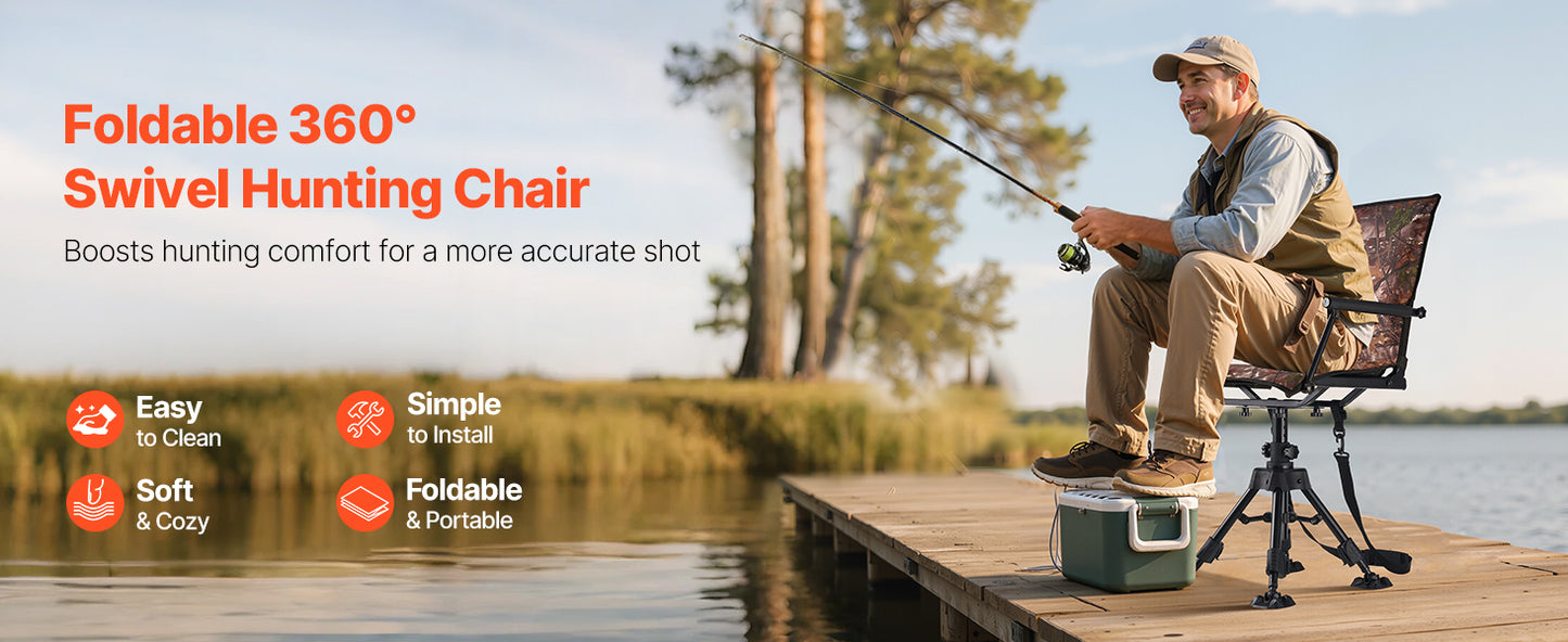 360 Degree Silent Swivel Blind Hunting Chair For Camping