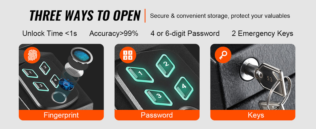 SucceBuy Biometric Pistol Safe with Quick Access and Silent Mode