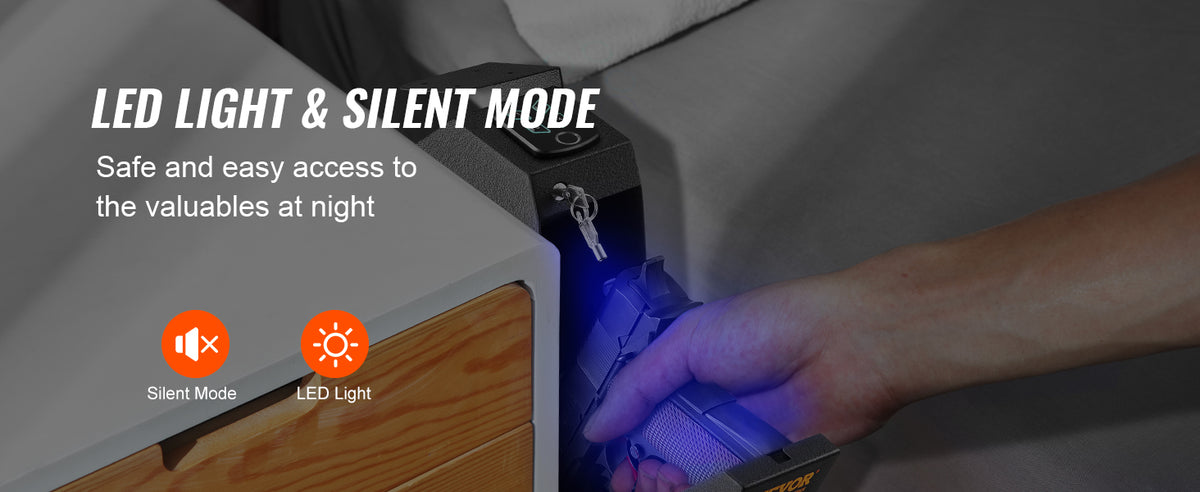 SucceBuy Biometric Pistol Safe with Quick Access and Silent Mode