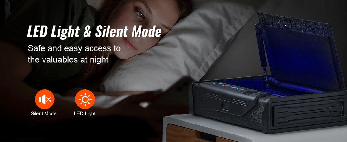 SucceBuy Biometric Pistol Safe with Quick Access and Silent Mode