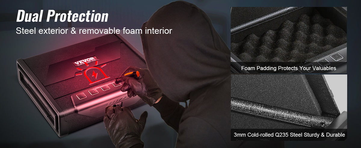 SucceBuy Biometric Pistol Safe with Quick Access and Silent Mode