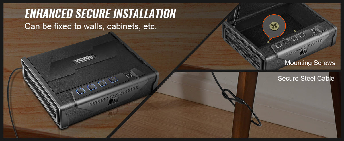 SucceBuy Biometric Pistol Safe with Quick Access and Silent Mode