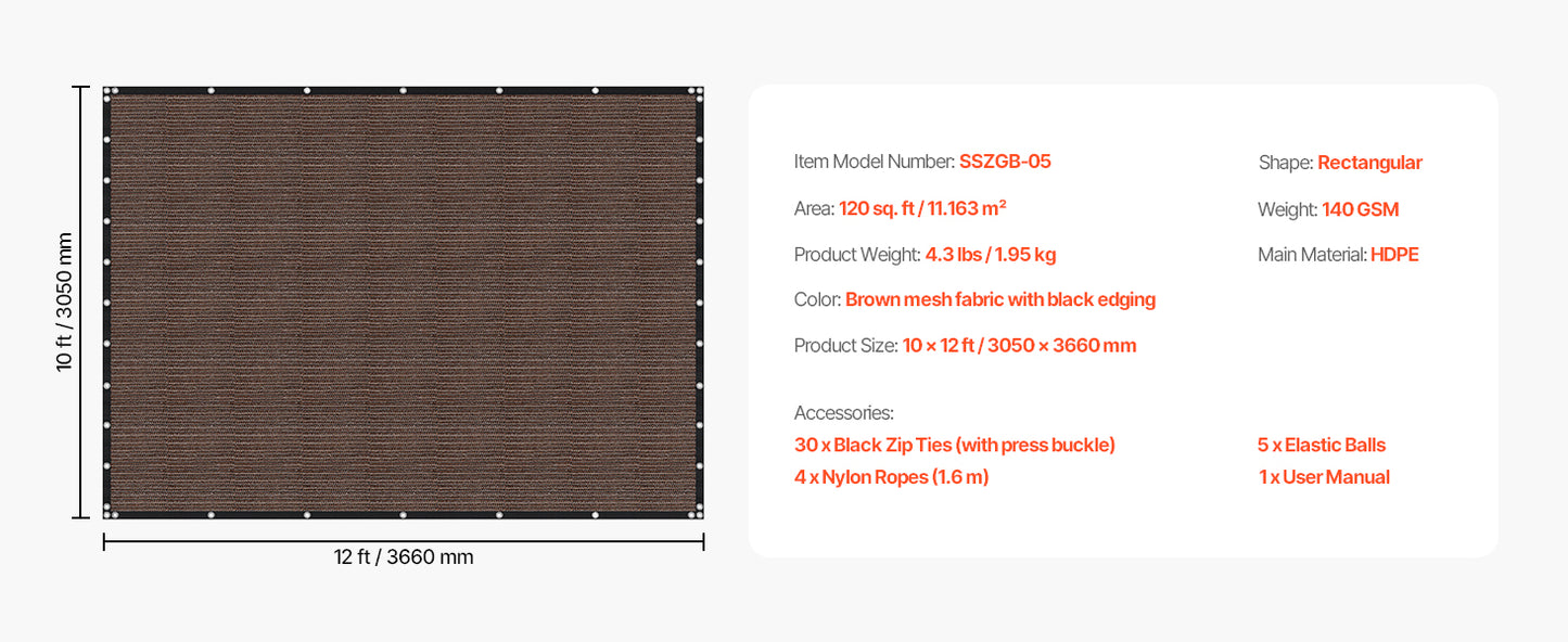 SucceBuy Durable HDPE Sun Shade Cloth Netting For Gardens