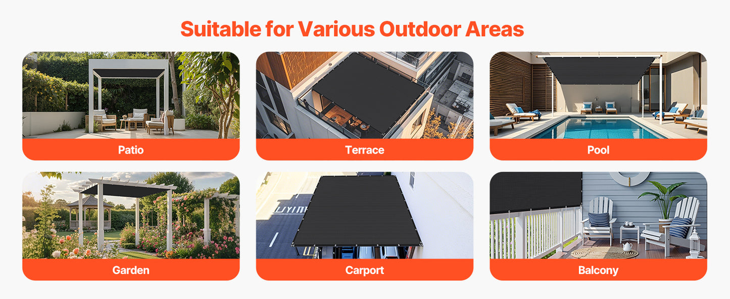 SucceBuy Durable HDPE Sun Shade Cloth Netting For Gardens