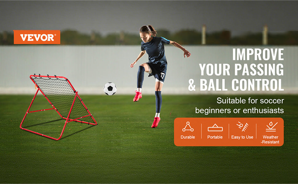 VEVOR 39X39FT Soccer Rebounder Rebound Net Portable Football Training Gifts Adjustable Angles Goal Net Aids & Equipment
