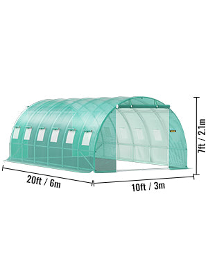 VEVOR Walk-In Tunnel Greenhouse With Galvanized Frame Waterproof Cover