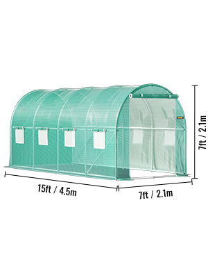 VEVOR Walk-In Tunnel Greenhouse With Galvanized Frame Waterproof Cover