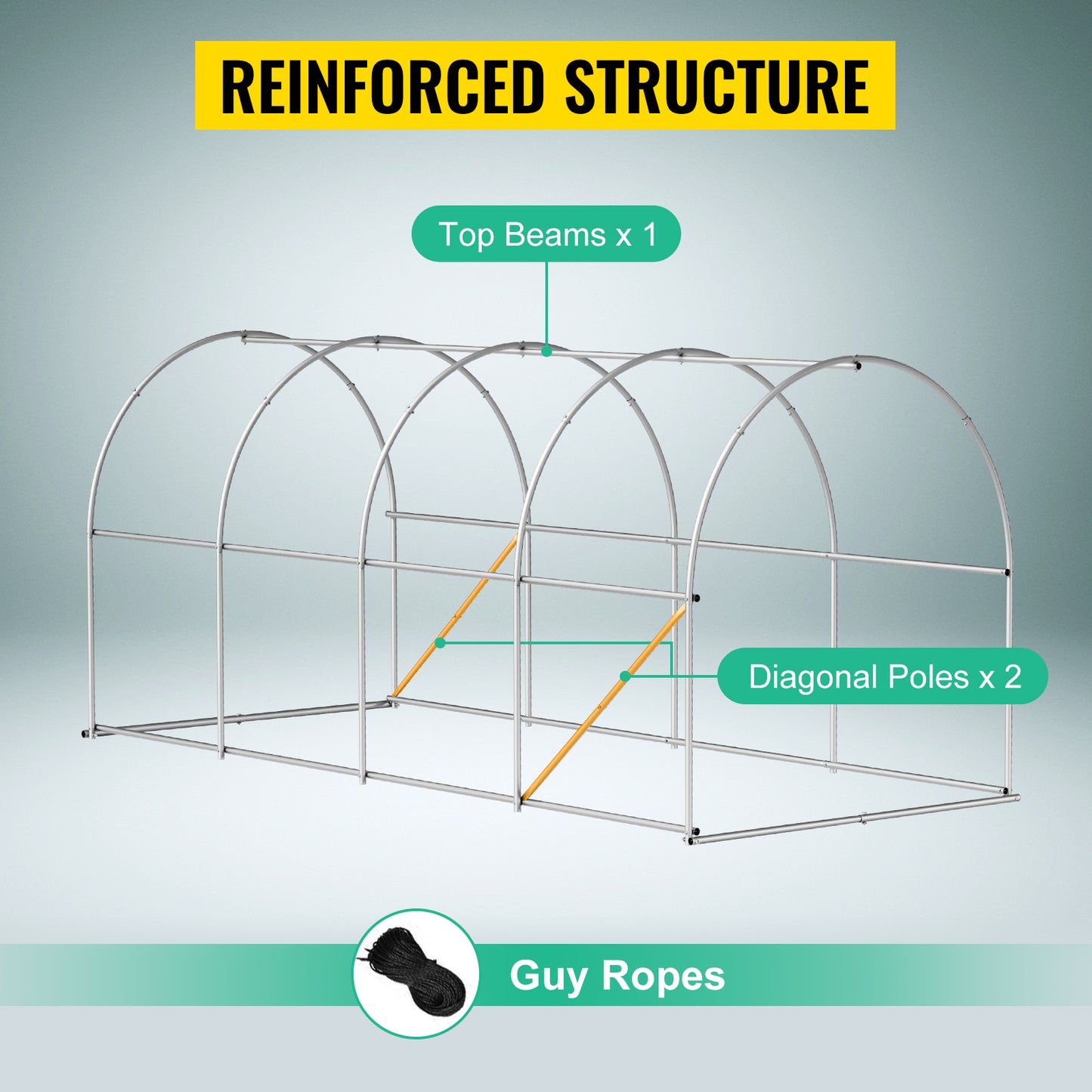VEVOR Walk-In Tunnel Greenhouse With Galvanized Frame Waterproof Cover