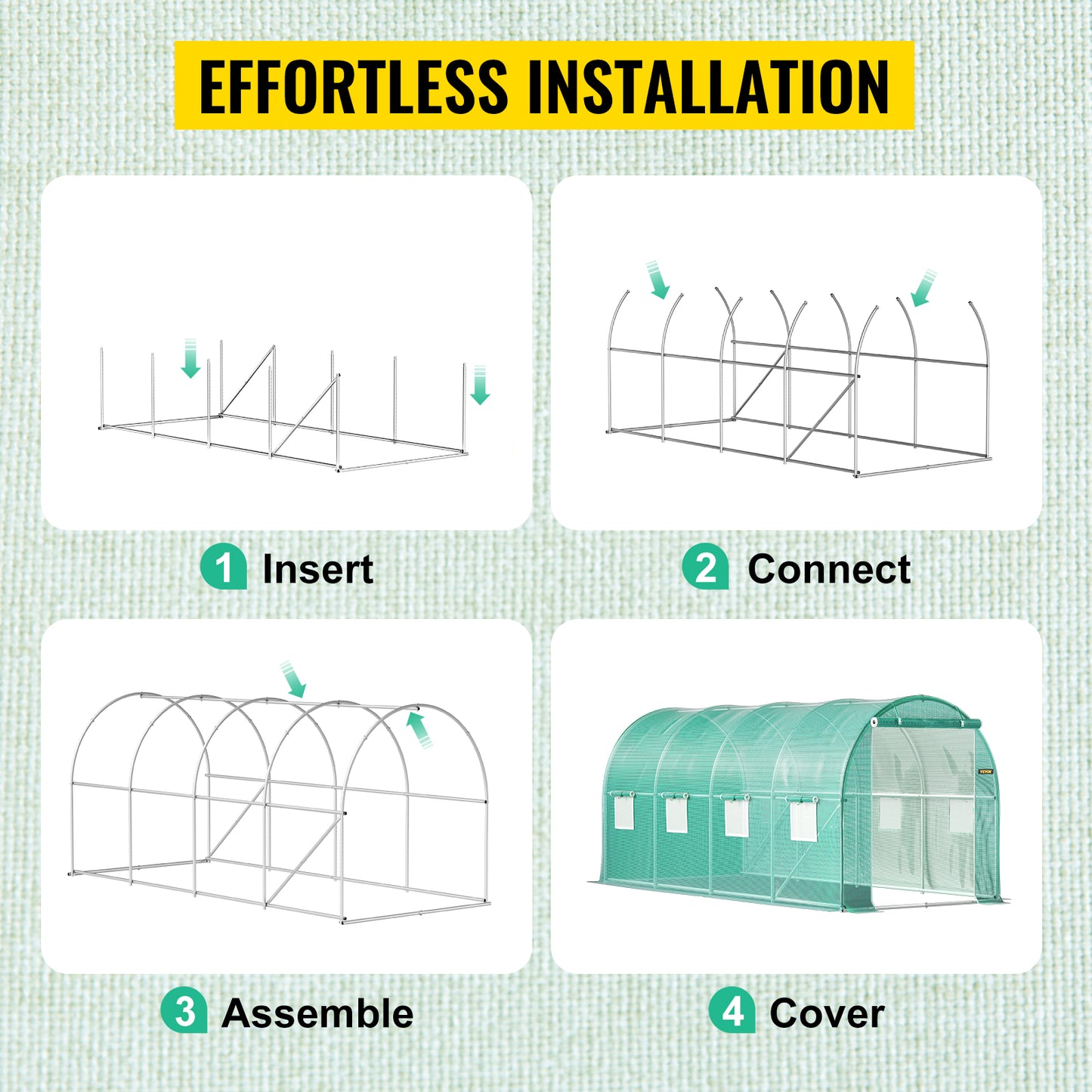 VEVOR Walk-In Tunnel Greenhouse With Galvanized Frame Waterproof Cover